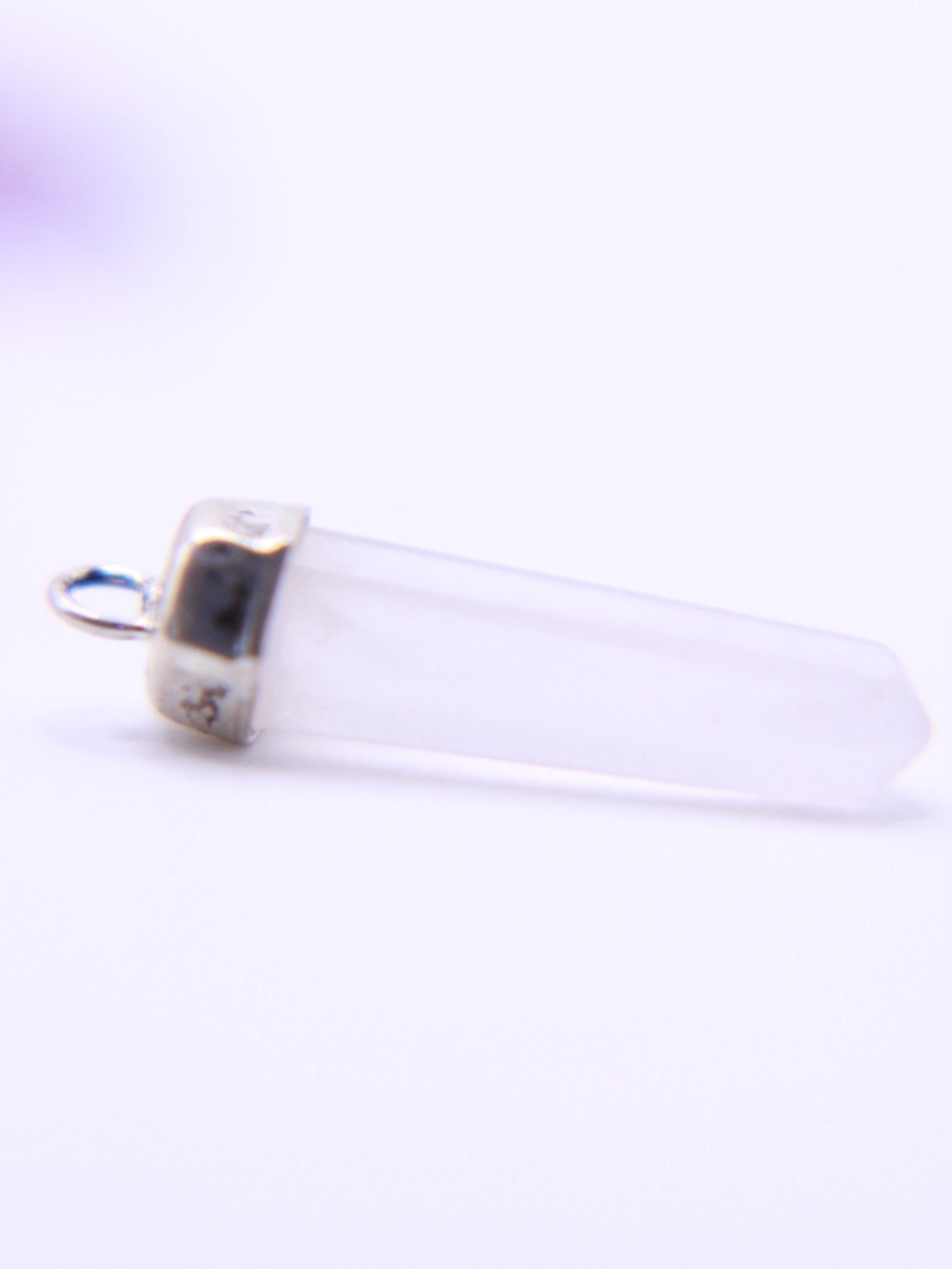5 Rose Quartz pointed sterling silver 925 charms 20x3mm-26x4mm